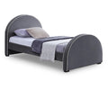  Color_Grey Size_Twin -- Brody Grey Velvet Upholstered Twin Bed IMAGE 1