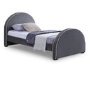  Color_Grey  Size_Twin  -- Brody Grey Velvet Upholstered Twin Bed IMAGE 1