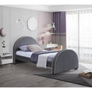  Color_Grey  Size_Twin  -- Brody Grey Velvet Upholstered Twin Bed IMAGE 2