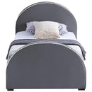  Color_Grey  Size_Twin  -- Brody Grey Velvet Upholstered Twin Bed IMAGE 3