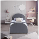  Color_Grey  Size_Twin  -- Brody Grey Velvet Upholstered Twin Bed IMAGE 4