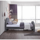 Color_Grey  Size_Twin  -- Brody Grey Velvet Upholstered Twin Bed IMAGE 5