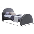 Meridian Brody Grey Velvet Twin Bed IMAGE 7