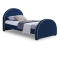  Color_Navy Size_Twin -- Brody Navy Velvet Upholstered Twin Bed IMAGE 1