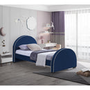  Color_Navy  Size_Twin  -- Brody Navy Velvet Upholstered Twin Bed IMAGE 2