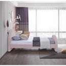  Color_Pink  Size_Twin  -- Brody Pink Velvet Upholstered Twin Bed IMAGE 5