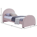  Color_Pink  Size_Twin  -- Brody Pink Velvet Upholstered Twin Bed IMAGE 7