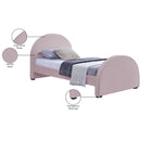  Color_Pink  Size_Twin  -- Brody Pink Velvet Upholstered Twin Bed IMAGE 8
