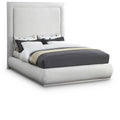  Color_Cream  Size_King  -- Meridian Brooke Upholstered Panel Bed IMAGE 1