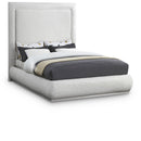  Color_Cream  Size_King  -- Meridian Brooke Upholstered Panel Bed IMAGE 1