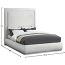  Color_Cream  Size_King  -- Meridian Brooke Upholstered Panel Bed IMAGE 8