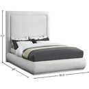 Meridian Brooke Cream Linen Textured Fabric King Bed IMAGE 8