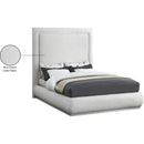 Meridian Brooke Cream Linen Textured Fabric King Bed IMAGE 9