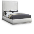  Color_Cream Size_Queen -- Meridian Brooke Upholstered Panel Bed IMAGE 1