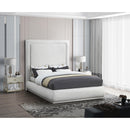  Color_Cream  Size_Queen  -- Brooke Cream Linen Textured Fabric Upholstered Queen Bed IMAGE 2