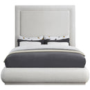  Color_Cream  Size_Queen  -- Brooke Cream Linen Textured Fabric Upholstered Queen Bed IMAGE 3