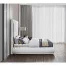  Color_Cream  Size_Queen  -- Brooke Cream Linen Textured Fabric Upholstered Queen Bed IMAGE 5