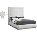  Color_Cream  Size_Queen  -- Brooke Cream Linen Textured Fabric Upholstered Queen Bed IMAGE 9