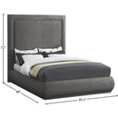  Color_Grey  Size_King  -- Brooke Grey Linen Textured Fabric Upholstered King Bed IMAGE 8