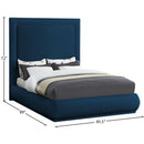 Color_Navy  Size_King  -- Brooke Navy Linen Textured Fabric Upholstered King Bed IMAGE 8
