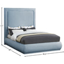  Color_Sky Blue  Size_King  -- Brooke Light Blue Linen Textured Fabric Upholstered King Bed IMAGE 8