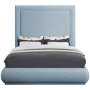  Color_Sky Blue  Size_Queen  -- Brooke Light Blue Linen Textured Fabric Upholstered Queen Bed IMAGE 3