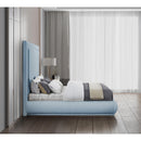  Color_Sky Blue  Size_Queen  -- Brooke Light Blue Linen Textured Fabric Upholstered Queen Bed IMAGE 5
