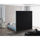  Color_Sky Blue  Size_Queen  -- Brooke Light Blue Linen Textured Fabric Upholstered Queen Bed IMAGE 6
