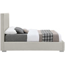 Meridian Crosby Beige Linen Textured Fabric King Bed IMAGE 10
