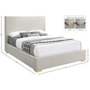 Meridian Crosby Beige Linen Textured Fabric King Bed IMAGE 16