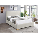  Color_Beige  Size_Queen  -- Crosby Beige Linen Textured Fabric Upholstered Queen Bed IMAGE 3