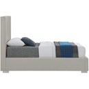 Meridian Crosby Beige Linen Textured Fabric Twin Bed IMAGE 10