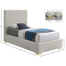  Color_Beige  Size_Twin  -- Crosby Beige Linen Textured Fabric Upholstered Twin Bed IMAGE 16