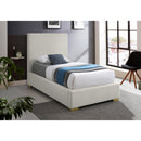  Color_Beige  Size_Twin  -- Crosby Beige Linen Textured Fabric Upholstered Twin Bed IMAGE 3