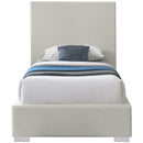 Meridian Crosby Beige Linen Textured Fabric Twin Bed IMAGE 6