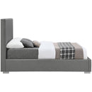 Meridian Crosby Grey Linen Textured Fabric Full Bed IMAGE 10