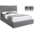  Color_Grey  Size_Full  -- Crosby Grey Linen Textured Fabric Upholstered Full Bed IMAGE 1