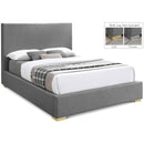  Color_Grey  Size_Queen  -- Crosby Grey Linen Textured Fabric Upholstered Queen Bed IMAGE 1