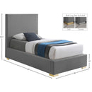  Color_Grey  Size_Twin  -- Crosby Grey Linen Textured Fabric Upholstered Twin Bed IMAGE 16
