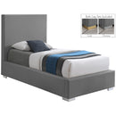  Color_Grey  Size_Twin  -- Crosby Grey Linen Textured Fabric Upholstered Twin Bed IMAGE 2