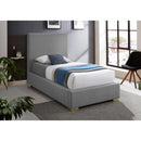  Color_Grey  Size_Twin  -- Crosby Grey Linen Textured Fabric Upholstered Twin Bed IMAGE 3
