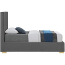  Color_Grey  Size_Twin  -- Crosby Grey Linen Textured Fabric Upholstered Twin Bed IMAGE 9