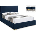  Color_Navy  Size_Full  -- Crosby Navy Linen Textured Fabric Upholstered Full Bed IMAGE 1