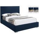  Color_Navy  Size_Full  -- Crosby Navy Linen Textured Fabric Upholstered Full Bed IMAGE 2
