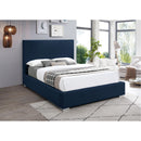  Color_Navy  Size_Queen  -- Crosby Navy Linen Textured Fabric Upholstered Queen Bed IMAGE 4