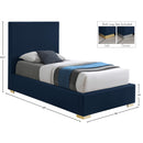  Color_Navy  Size_Twin  -- Crosby Navy Linen Textured Fabric Upholstered Twin Bed IMAGE 16