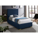  Color_Navy  Size_Twin  -- Crosby Navy Linen Textured Fabric Upholstered Twin Bed IMAGE 3