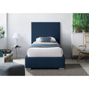  Color_Navy  Size_Twin  -- Crosby Navy Linen Textured Fabric Upholstered Twin Bed IMAGE 8