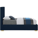  Color_Navy  Size_Twin  -- Crosby Navy Linen Textured Fabric Upholstered Twin Bed IMAGE 9