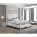  Color_Cream  Size_King  -- Meridian Emerson Upholstered Canopy Bed IMAGE 2
